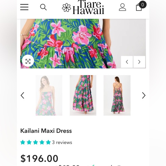 Anthropologie NWT TIARE HAWAII KAILANI MAXI DRESS size XS/S. - Picture 12 of 15